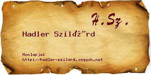 Hadler Szilárd névjegykártya